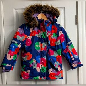 Mini Boden Colorful All-Weather Floral Kids Winter Jacket